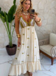 vestido boho chic azul