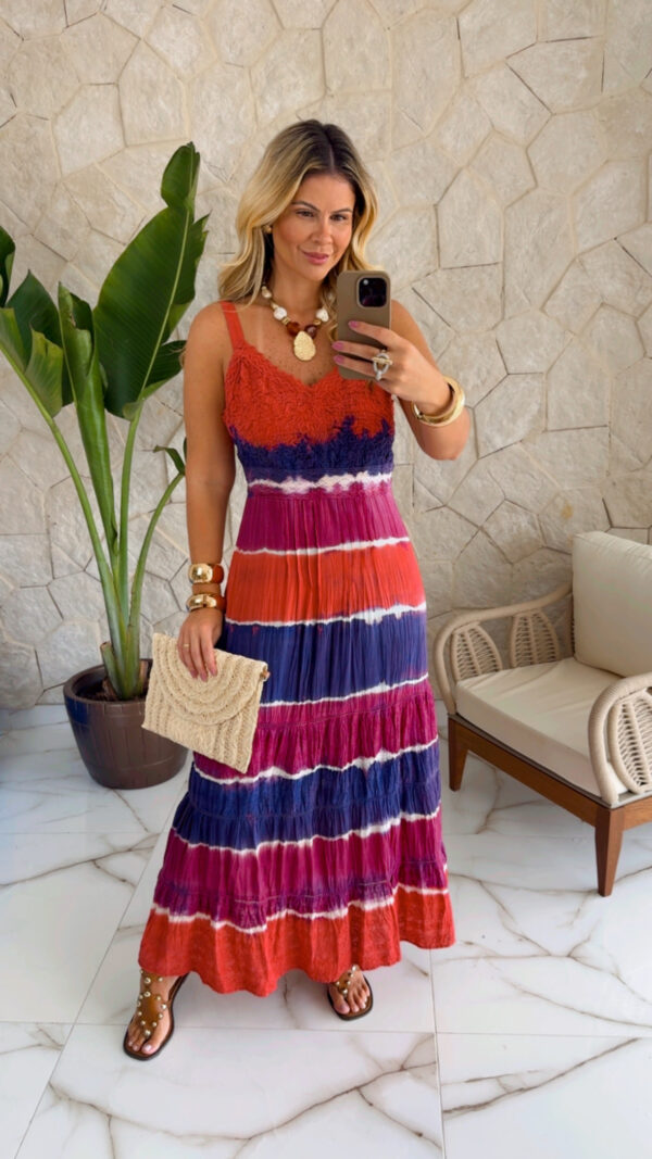 vestido viscose estampado