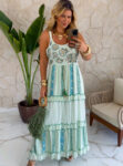 vestido boho chic verde