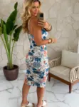 vestido midi estampado