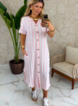 vestido silmara listrado rosa