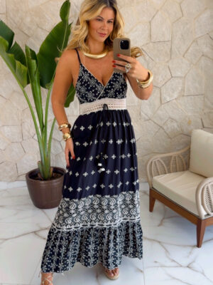 vestido boho chic luna turquesa