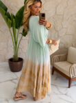 vestido boho chic tie dye verde