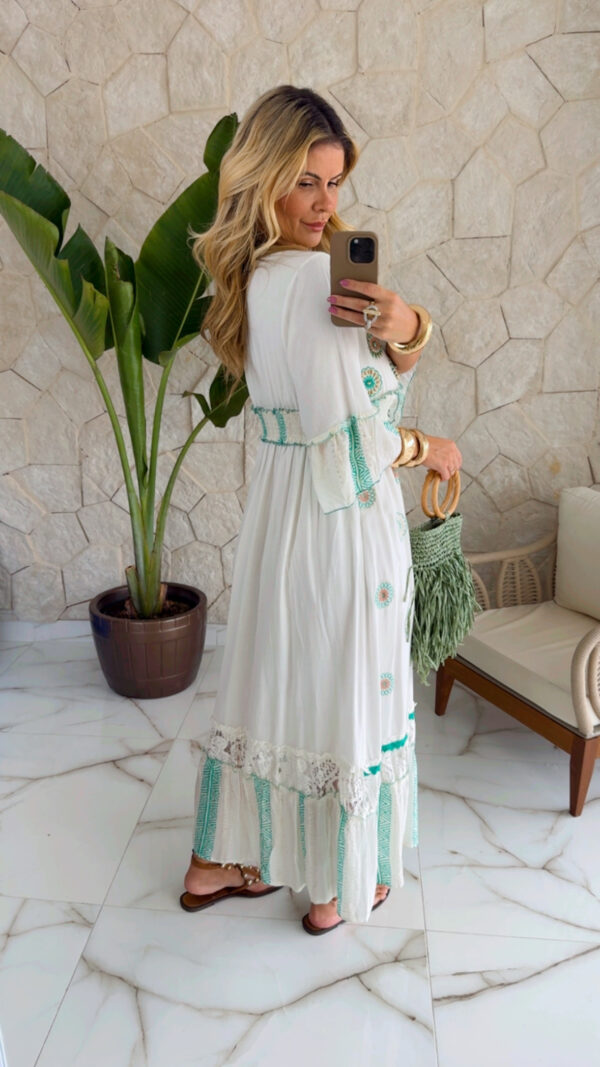 vestido boho chic verde vestido boho chic verde