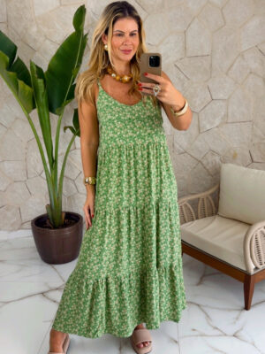 vestido nina estampado verde