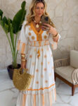 vestido boho chic laranja
