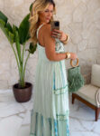 vestido boho chic verde