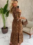 vestido viscose animal print
