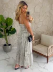 vestido estampado verde