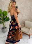 vestido estam animal print terracota