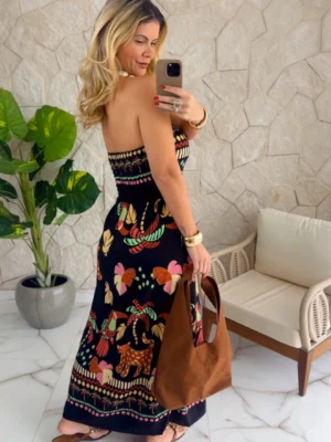 vestido estam animal print terracota vestido estam animal print terracota