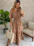 vestido estampado verde