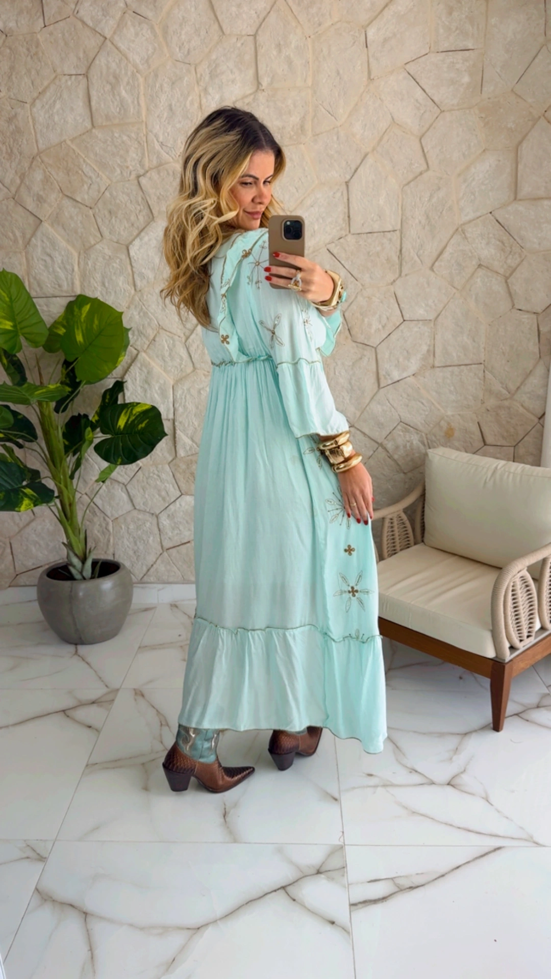 vestido boho chic azul vestido boho chic azul