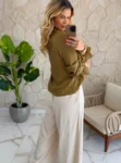calça linho pantalona