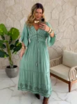 vestido boho chic silvia verde