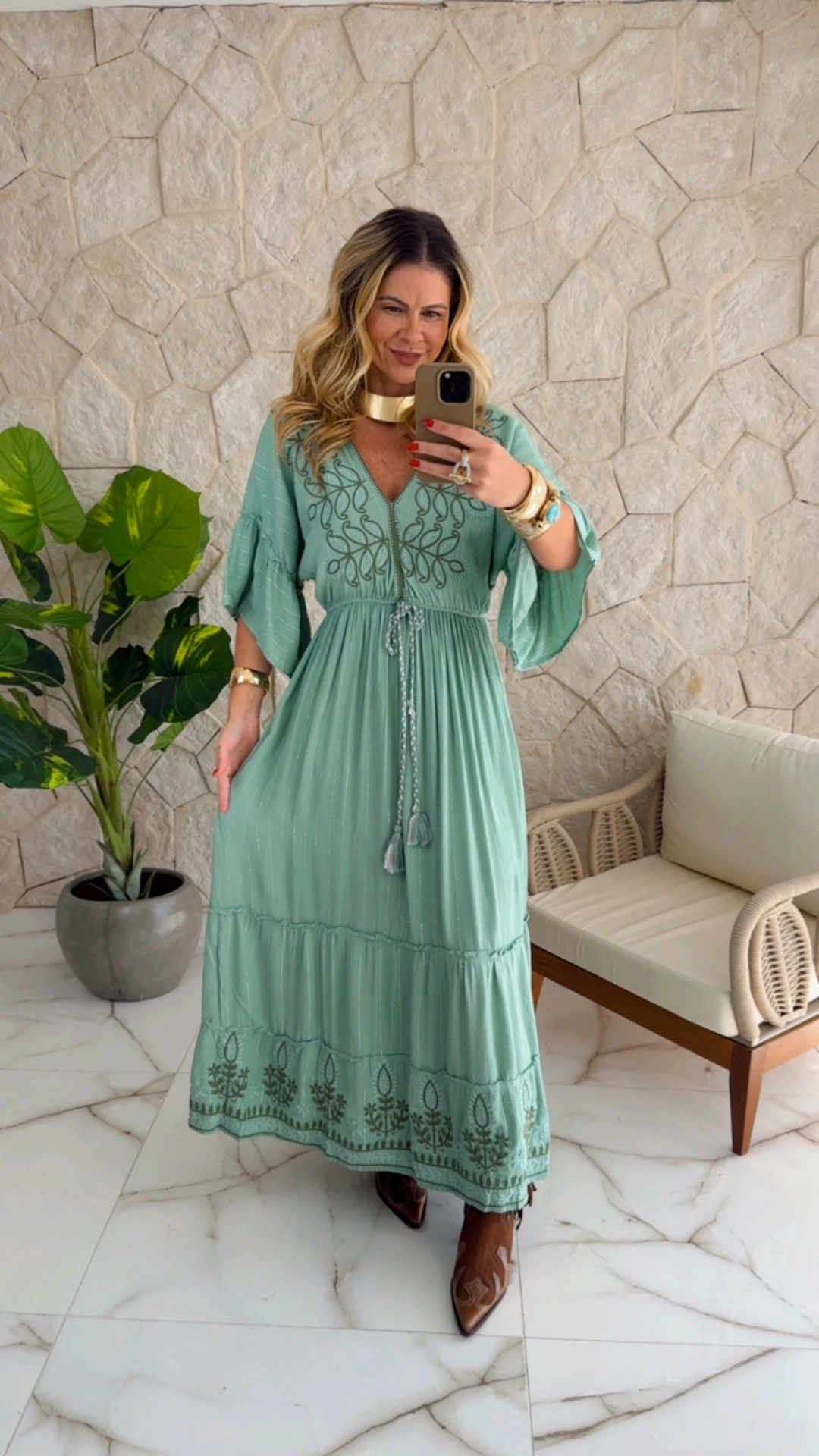 vestido boho chic silvia verde vestido boho chic silvia verde