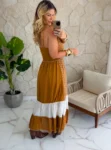 vestido boho chic verde