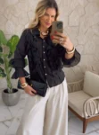 calça linho pantalona