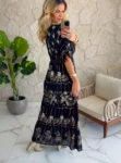 vestido boho chic nadir preto
