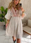 vestido boho chic lila bege