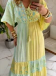vestido boho chic flora rosa