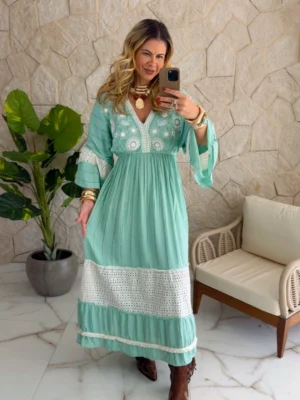 vestido boho chic luisa azul