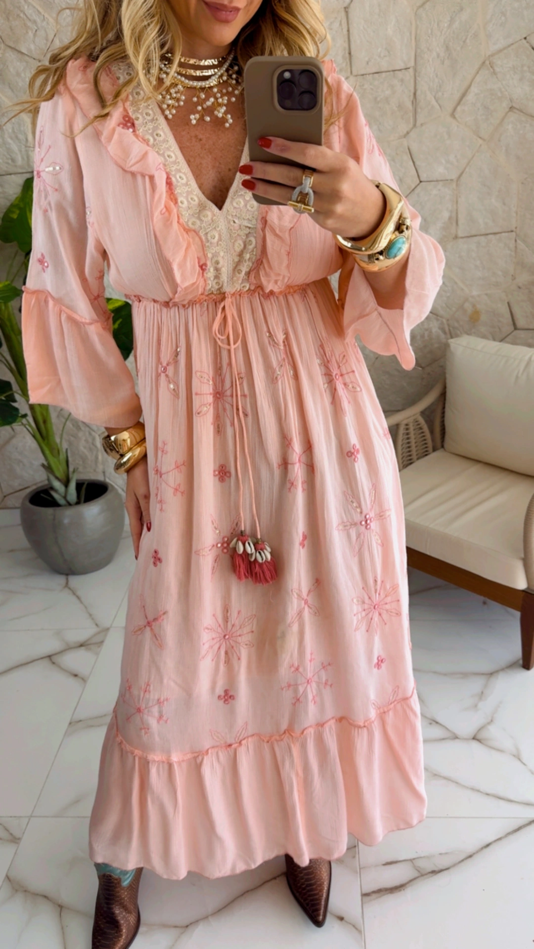 vestido boho chic azul vestido boho chic azul