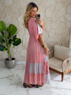 vestido boho chic flora rosa vestido boho chic flora rosa