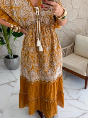 vestido boho chic verde vestido boho chic verde