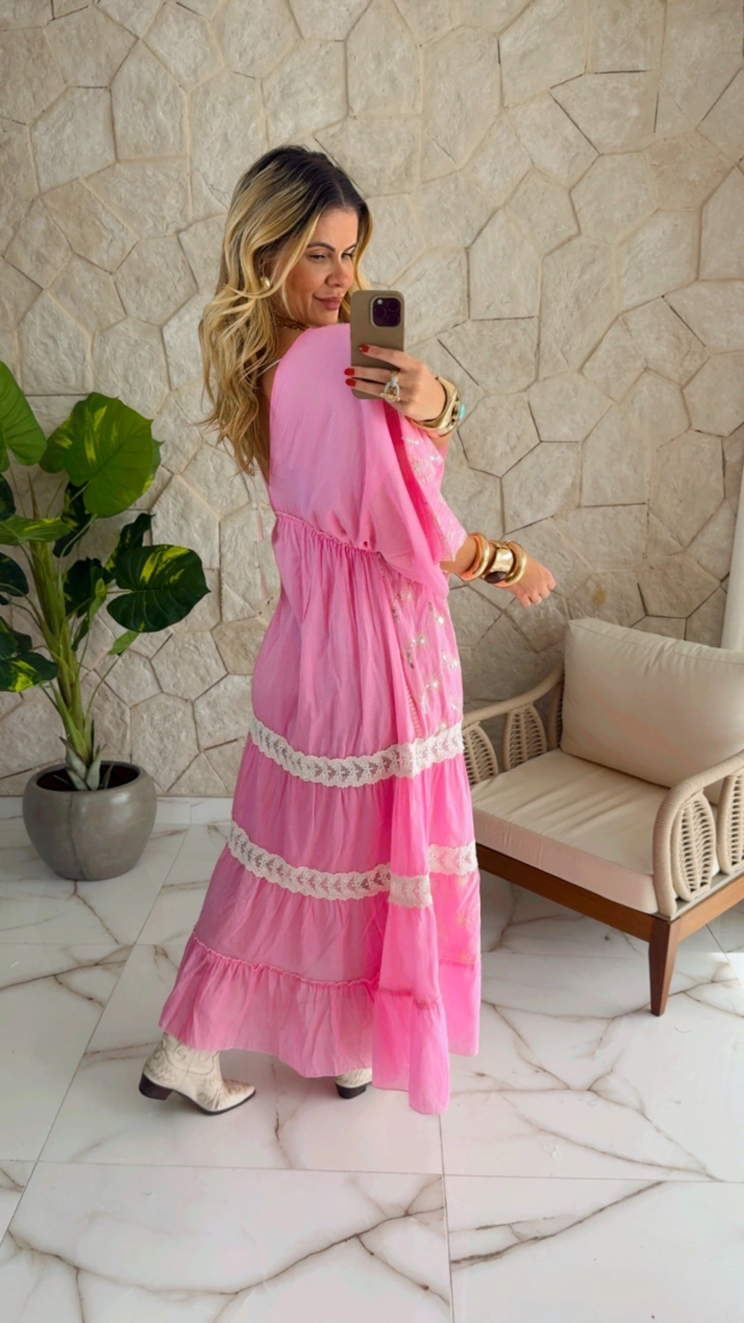 vestido boho chic rosa vestido boho chic rosa