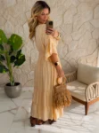 vestido boho chic erica bege