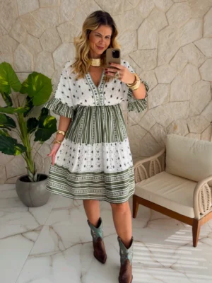 vestido boho chic maisa verde