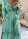 vestido boho chic lilian verde