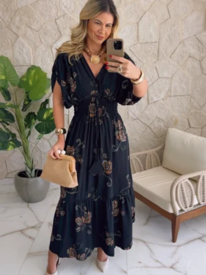 vestido longo verde