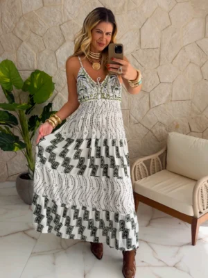 vestido boho chic karen verde