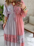 vestido boho chic flora rosa