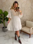 vestido boho chic lila bege