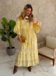 vestido boho chic vivian amarelo