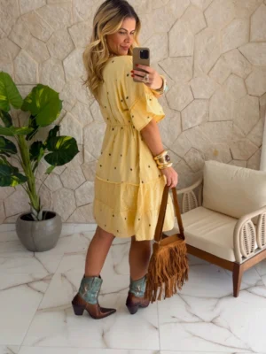 vestido boho chic cintia amarelo vestido boho chic cintia amarelo