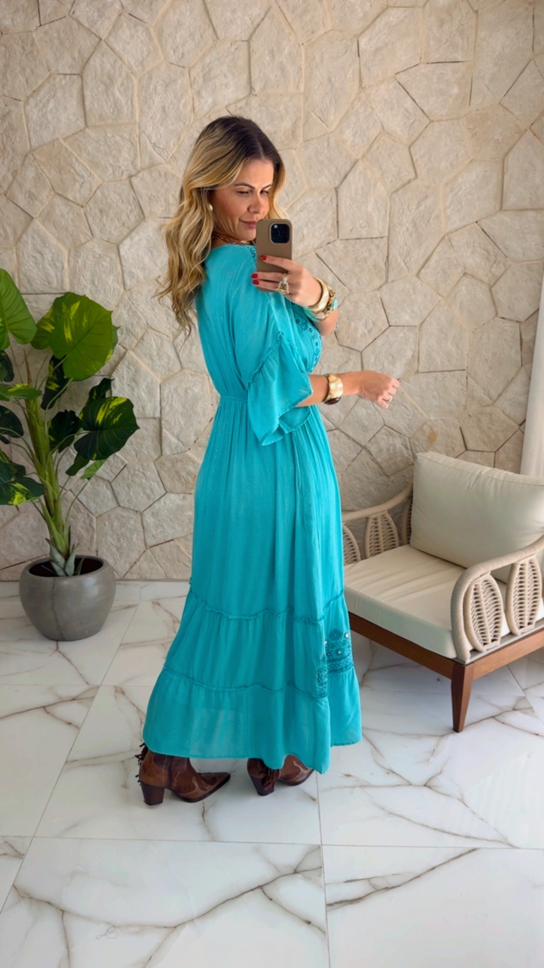 vestido boho chic lilian azul vestido boho chic lilian azul
