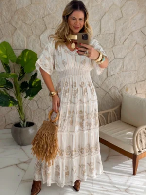 vestido boho chic nadir branco