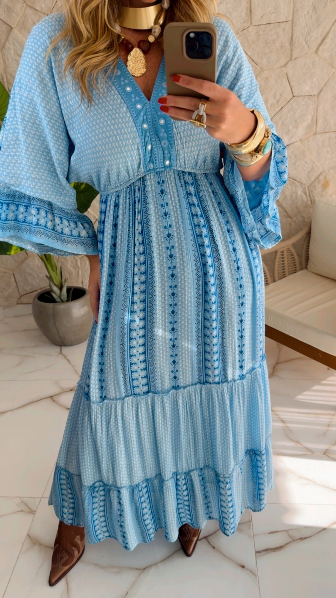 vestido boho chic heloisa azul vestido boho chic heloisa azul