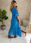 vestido boho chic verde