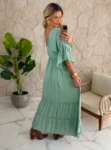 vestido boho chic lilian verde