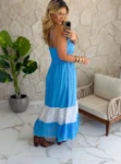 vestido boho chic azul