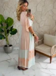 vestido boho chic flora rosa