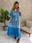 vestido boho chic verde