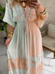 vestido boho chic flora rosa