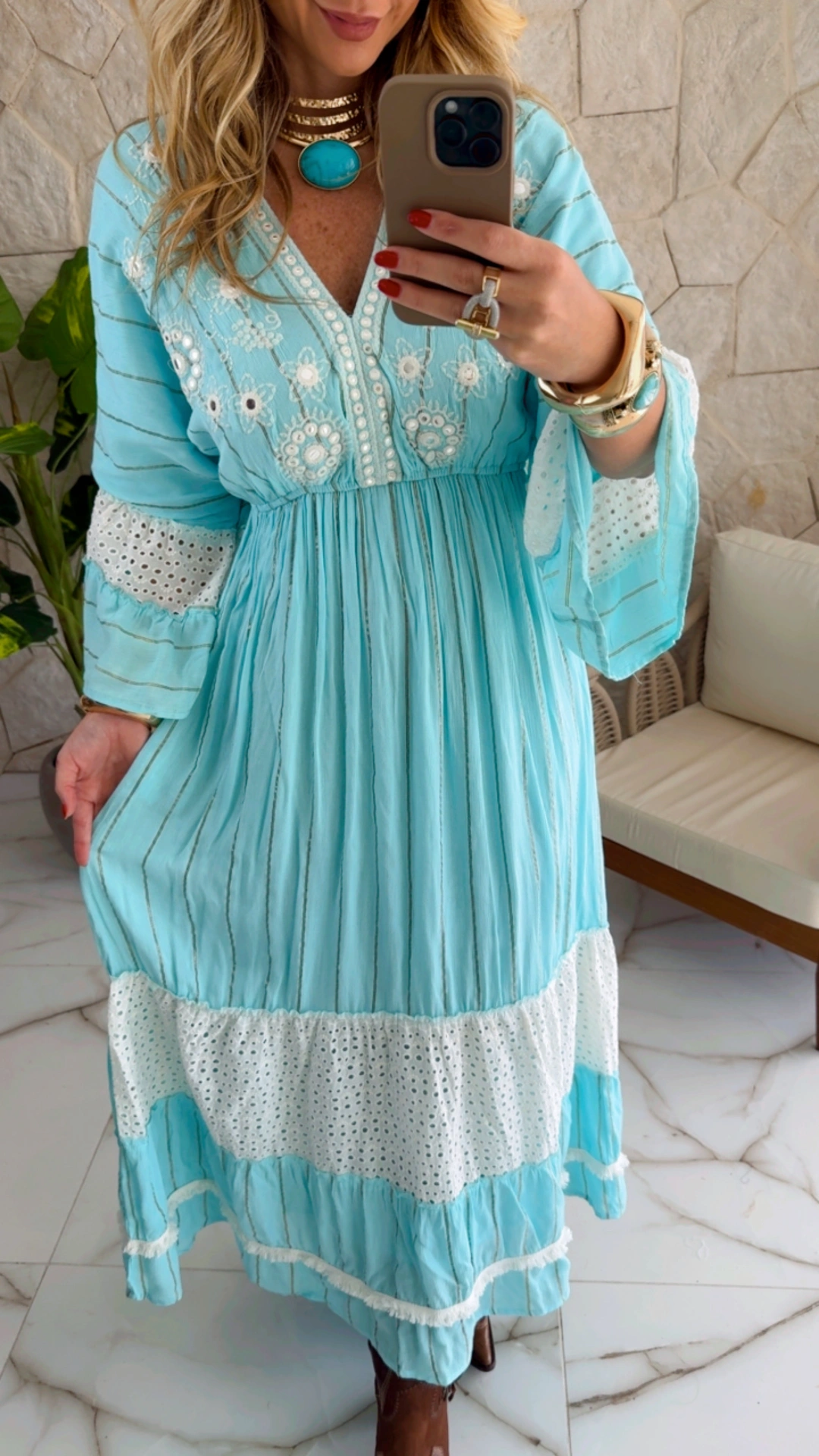 vestido boho chic luisa azul vestido boho chic luisa azul