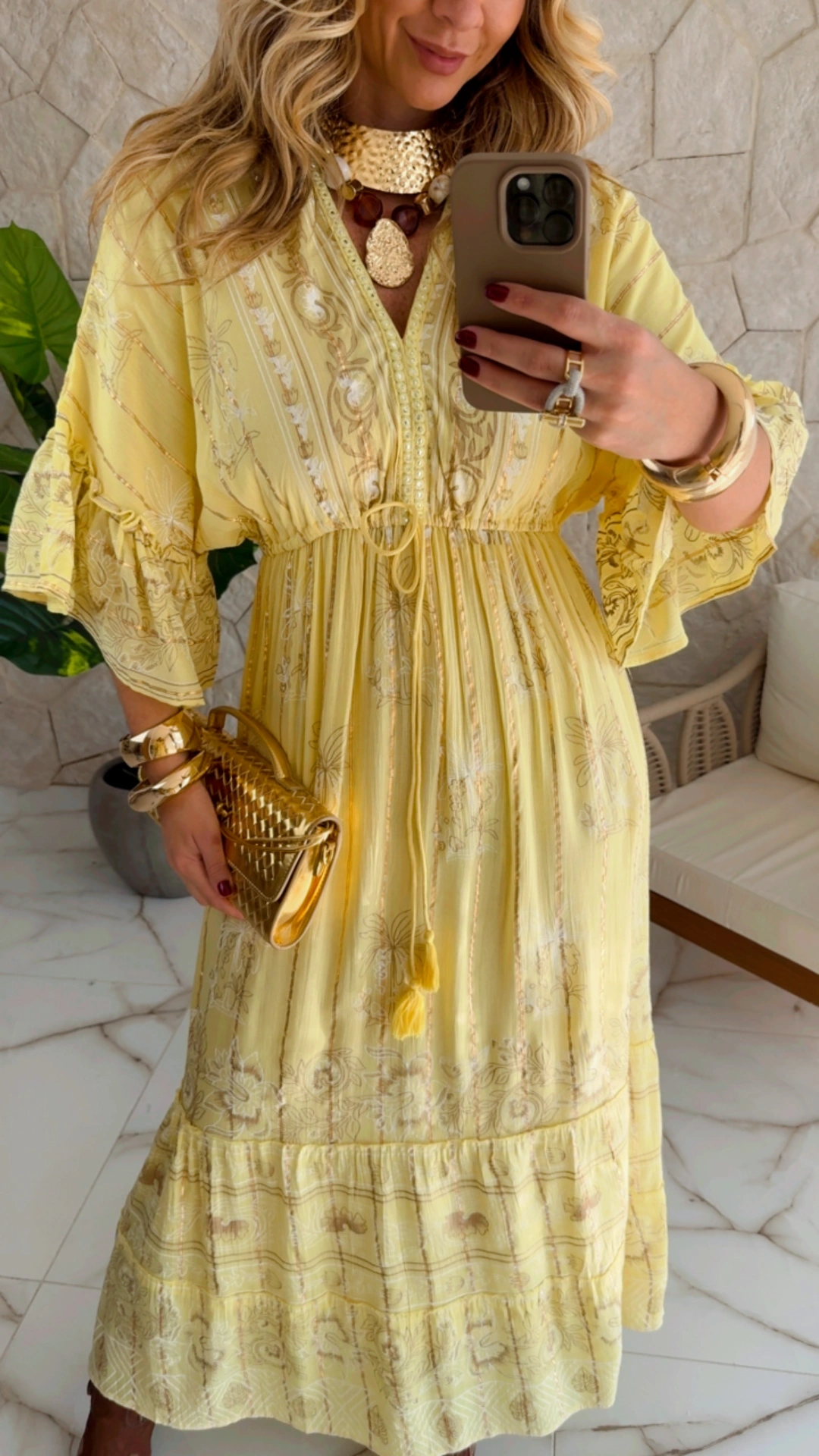 vestido boho chic vivian amarelo vestido boho chic vivian amarelo